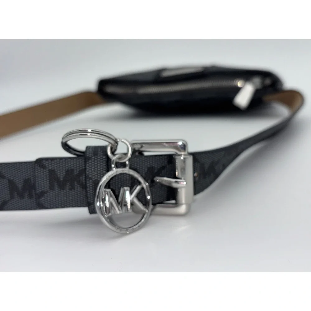 MICHAEL KORS Belt‎ Bag Fanny Pack Logo Monogram Grey Black NEW Small Medium